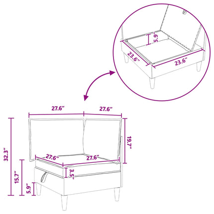 Soffa med förvaring Svart Sammet