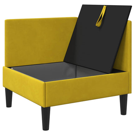 Soffa med förvaring Gul Sammet