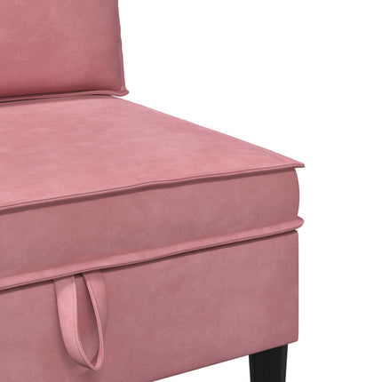 Mellansofta med förvaring Rosa Sammet
