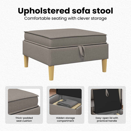 Soffpuff med förvaring Taupe Tyg