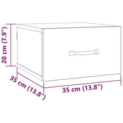 Nattduksbord Gammalt trä 35 x 35 x 20 cm Konstruerat trä