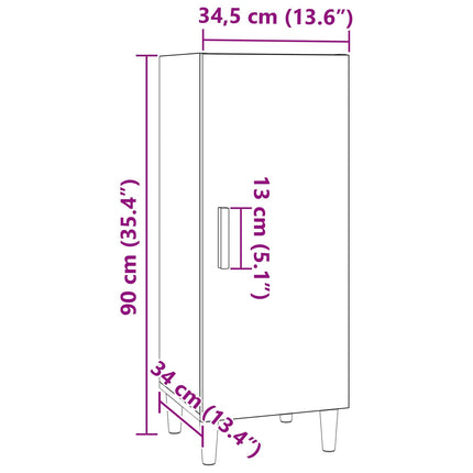 Sideboard Gammalt trä 34,5 x 34 x 90 cm Konstruerat trä