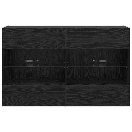 TV Vägghylla 98,5 x 30 x 60,5 cm Svart Ek Konstruerat trä