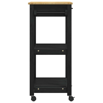 Köksvagn MONZA Svart 60 x 40 x 88,5 cm Massiv furu