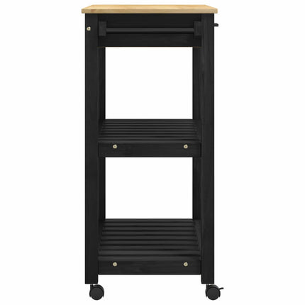 Köksvagn MONZA Svart 84 x 40 x 88,5 cm Massiv furu