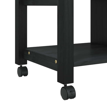 Köksvagn MONZA Svart 84 x 40 x 88,5 cm Massiv furu