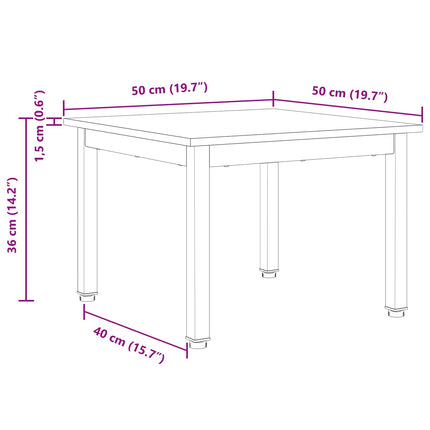 Kaffeebord Vit 50 x 50 x 36 cm Massiv furu