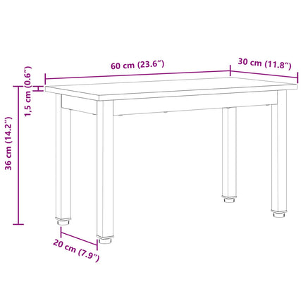 Kaffeebord Vit 60 x 30 x 36 cm Massiv furu