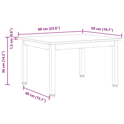 Kaffeebord Vit 60 x 50 x 36 cm Massiv furu