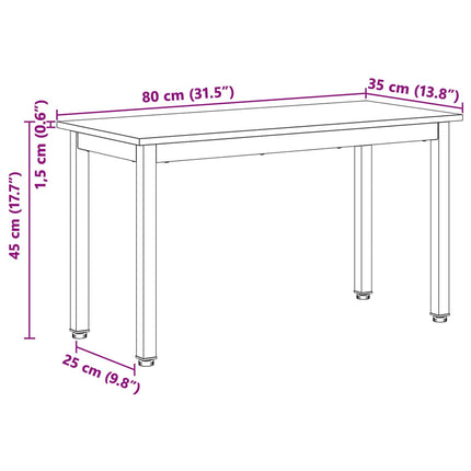 bänk Vit 80 x 35 x 45 cm Massiv furu