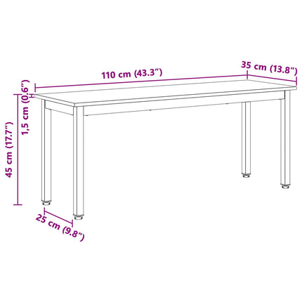 bänk Naturfärg 110 x 35 x 45 cm Massiv furu