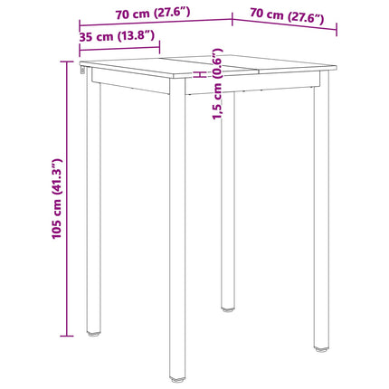 Barbord Vit 70 x 70 x 105 cm Massiv furu