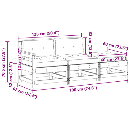 Sektionell Soffa Enheter Vaxad brun 190 x 62 x 70,5 cm