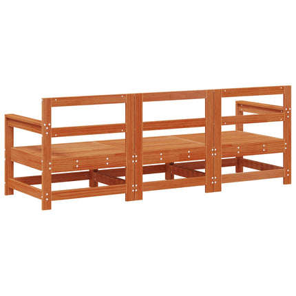 Sektionell Soffa Enheter 3 Stycke VaxBrun Massivt furu