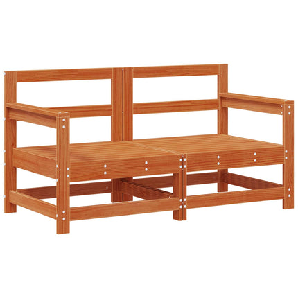 Trädgårdshörnssoffa Massivt furu VaxBrun 132 x 62 x 70,5 cm