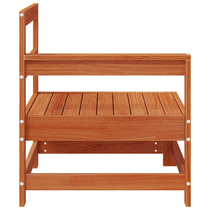 Trädgårdshörnssoffa Massivt furu VaxBrun 132 x 62 x 70,5 cm