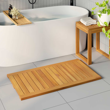Badmatta Enfärgad Brun 100 x 55 cm trä