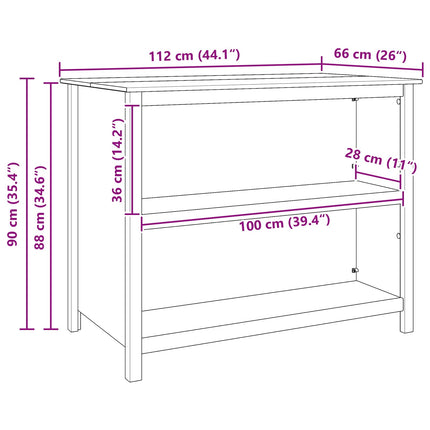 Kököar HILL Vit 112 x 66 x 90 cm Massivt furu