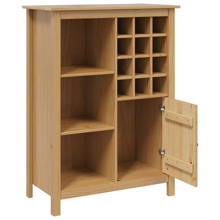 Vinskåp HILL Honung brun 79,5 x 40 x 107,5 cm Massiv furu