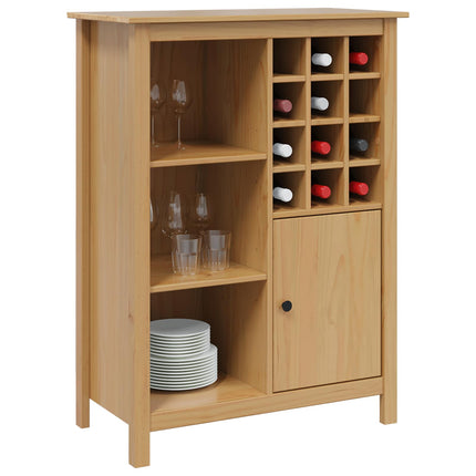 Vinskåp HILL Honung brun 79,5 x 40 x 107,5 cm Massiv furu