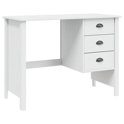 Skrivbord med Lådor HILL Vit 100 x 45 x 74 cm Massivt furu