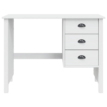 Skrivbord med Lådor HILL Vit 100 x 45 x 74 cm Massivt furu
