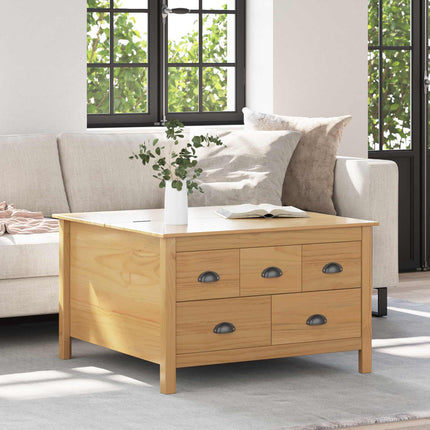 Kaffeebord HILL Honung brun 79,5 x 79,5 x 49 cm Massiv furu