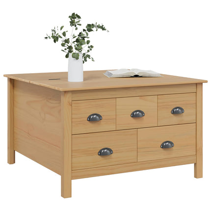 Kaffeebord HILL Honung brun 79,5 x 79,5 x 49 cm Massiv furu