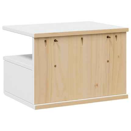 Nattduksbord med låda HILL Vit 40 x 31 x 27 cm Massivt furu