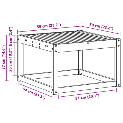 Utomhusbord Massivt Akaciaträ Vit 59 x 59 x 37 cm