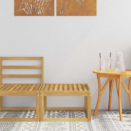 Utomhus Hocker Massivt Akaciaträ Vit 59 x 59 x 37 cm