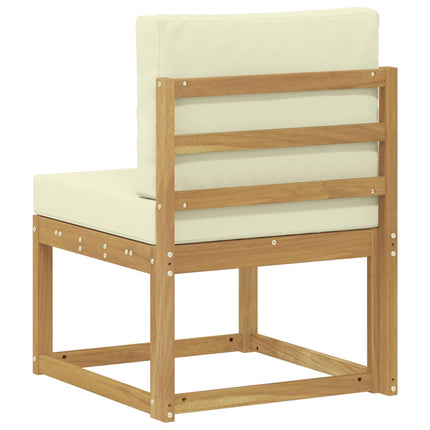 Utomhussoffset Vit och grädde 59 x 63 x 73 cm Massivt Akaciaträ