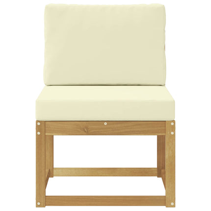 Utomhussoffset Vit och grädde 59 x 63 x 73 cm Massivt Akaciaträ