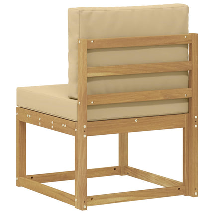 Utomhussoffset Vit och Beige 59 x 63 x 73 cm Massivt Akaciaträ