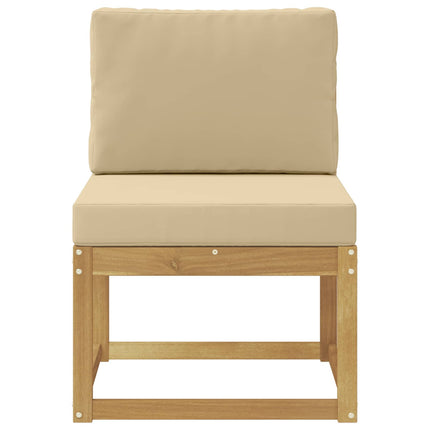 Utomhussoffset Vit och Beige 59 x 63 x 73 cm Massivt Akaciaträ