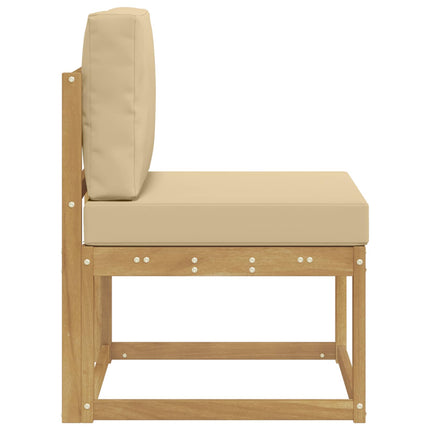 Utomhussoffset Vit och Beige 59 x 63 x 73 cm Massivt Akaciaträ
