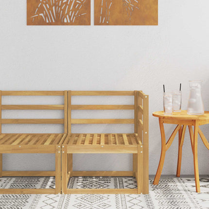 Utehörnsoffa Massivt Akaciaträ Vit 63 x 63 x 73 cm