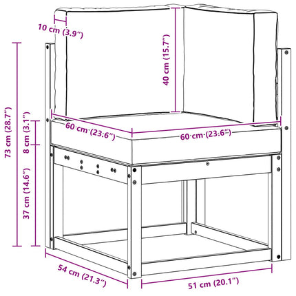 Utomhussoffset Vit och ljusgrå 51 x 54 x 73 cm