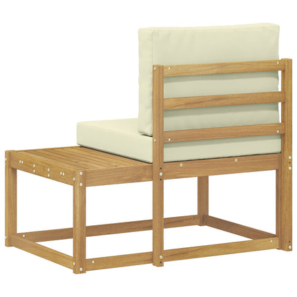 Modulsoffa utomhus Vit 91 x 63 x 73 cm Massivt Akaciaträ