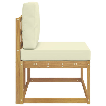 Modulsoffa utomhus Vit 91 x 63 x 73 cm Massivt Akaciaträ
