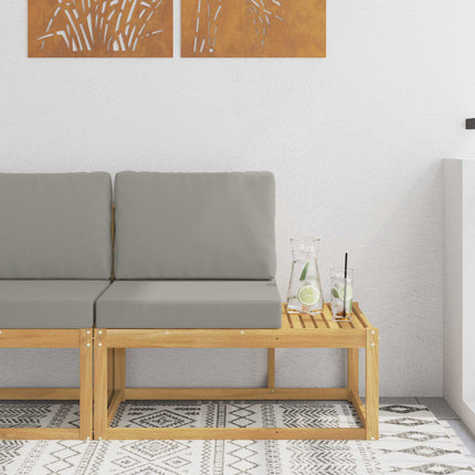 Modulsoffa utomhus Vit 91 x 63 x 73 cm Massivt Akaciaträ