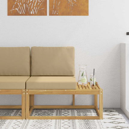 Modulsoffa utomhus Vit 91 x 63 x 73 cm Massivt Akaciaträ
