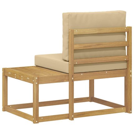 Modulsoffa utomhus Vit 91 x 63 x 73 cm Massivt Akaciaträ