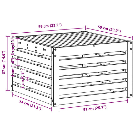 Utomhuspall Massivt Akaciaträ Vit 59 x 59 x 37 cm