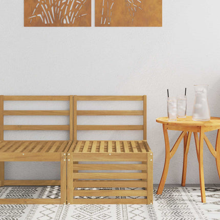 Utomhus Mellansoffa Massivt Akaciaträ Vit 63 x 59 x 73 cm