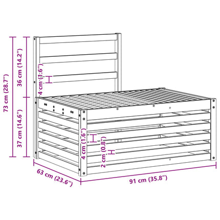 Utomhussoffset Vit 91 x 63 x 73 cm Massivt Akaciaträ