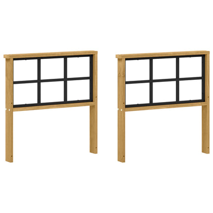 Armstödmodul 2 pcs Vit 60 x 6 x 61 cm Massivt Akaciaträ