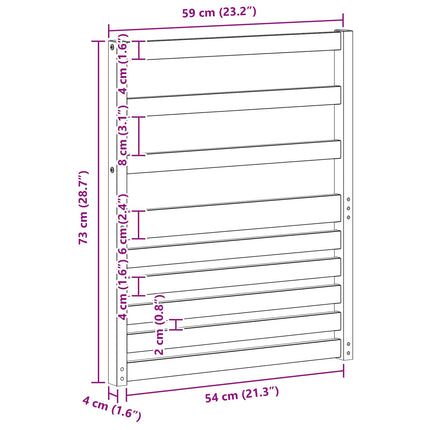 Armstödmodul 2 pcs Vit 59 x 4 x 73 cm Massivt Akaciaträ