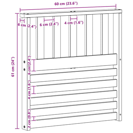 Armstödmodul 2 pcs Vit 60 x 6 x 61 cm Massivt Akaciaträ