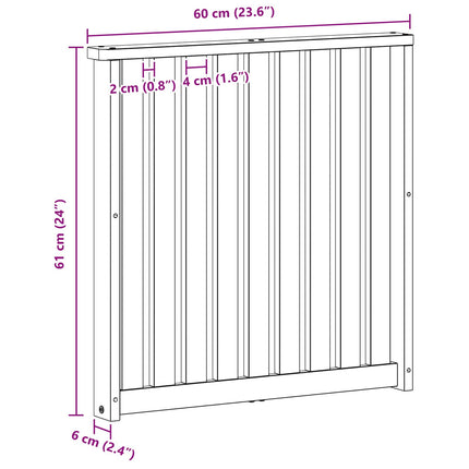 Armstödmodul 2 pcs Vit 60 x 6 x 61 cm Massivt Akaciaträ